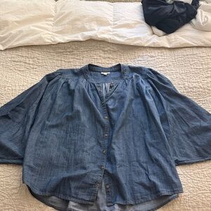 Pilcro Chambray Button-Up Top